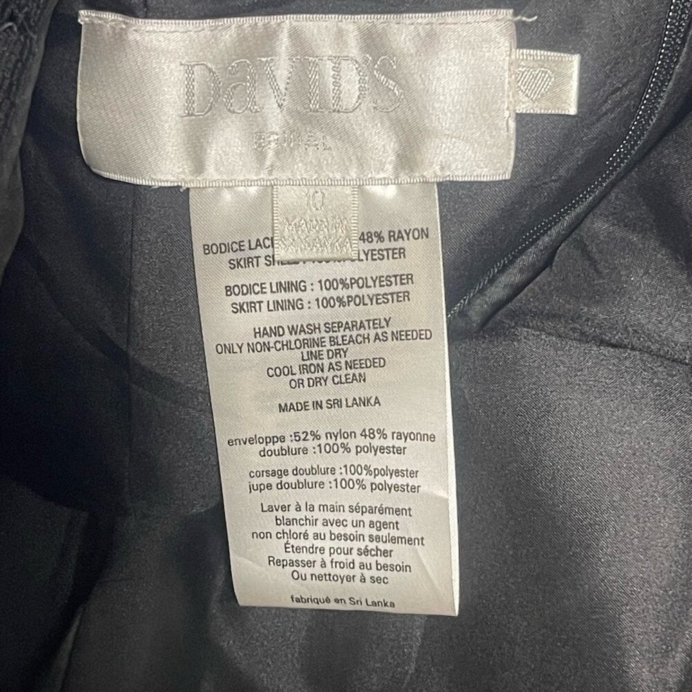 David’s Bridal One Shoulder Long Lace Dress Black Size 10 NWT - Picture 8 of 9